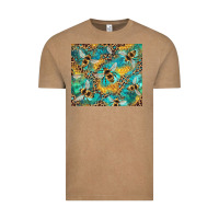 Vintage Coffee honeycomb and bees with leopard Vintage Tee - Artiststas