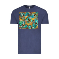 Vintage Denim honeycomb and bees with leopard Vintage Tee - Artiststas