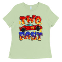 Matcha two fast boys birthday racing car Ladies Tee - MaliasSmallBusiness