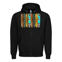 Black western brushstrokes Zipper Hoodie - OliviaCreatesArt