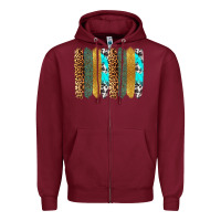 Burgundy western brushstrokes Zipper Hoodie - OliviaCreatesArt