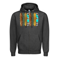 Charcoal Heather western brushstrokes Zipper Hoodie - OliviaCreatesArt
