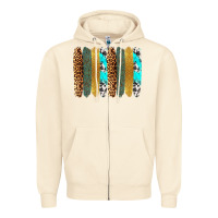 Sandshell western brushstrokes Zipper Hoodie - OliviaCreatesArt
