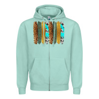 Seafoam western brushstrokes Zipper Hoodie - OliviaCreatesArt