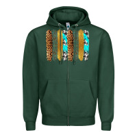 Sports Green western brushstrokes Zipper Hoodie - OliviaCreatesArt