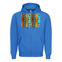 Western Brushstrokes Zipper Hoodie | Teevron