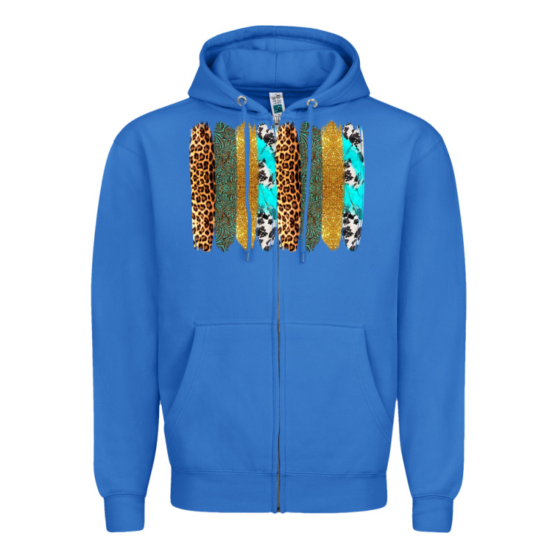 Western Brushstrokes Zipper Hoodie by OliviaCreatesArt | Teevron