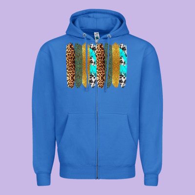 Western Brushstrokes Zipper Hoodie Designed By Oliviacreatesart