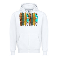 White western brushstrokes Zipper Hoodie - OliviaCreatesArt