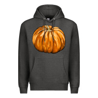 Charcoal Heather Pumpkin Premium Hoodie - FaDigitalArtStudio