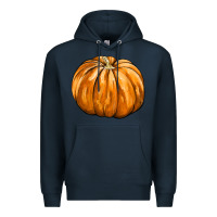 Navy Pumpkin Premium Hoodie - FaDigitalArtStudio