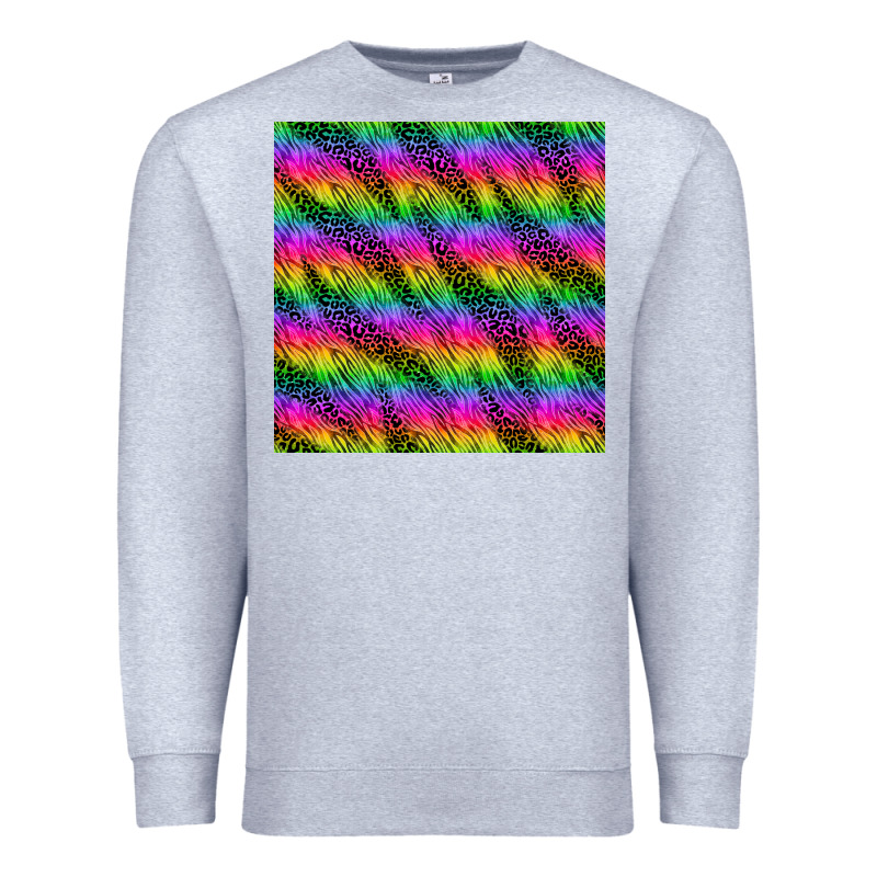 Neon Rainbow Leopard Zebra Seamless Pattern Premium Sweatshirt by BundleAndBundleShop | Teevron