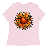 Bubblegum Pink Basketball Sunflower Ladies Tee - Jasminsmagicworld