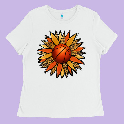 Basketball Sunflower Ladies Tee Designed By Jasminsmagicworld