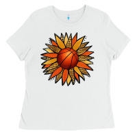 White Basketball Sunflower Ladies Tee - Jasminsmagicworld