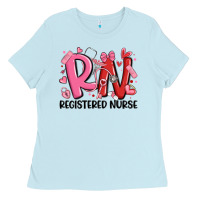 Baby Blue rn registered nurse valentines day Ladies Tee - MaliasSmallBusiness