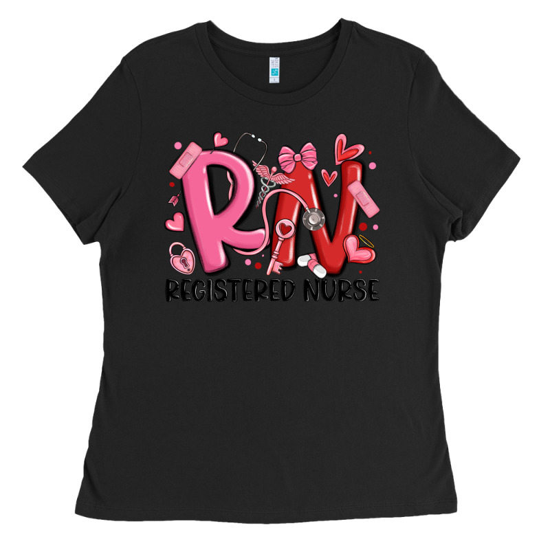 Rn Registered Nurse Valentines Day Ladies Tee by MaliasSmallBusiness | Teevron