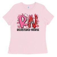 Bubblegum Pink rn registered nurse valentines day Ladies Tee - MaliasSmallBusiness