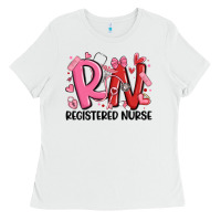 White rn registered nurse valentines day Ladies Tee - MaliasSmallBusiness