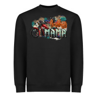 Black Badass Mama motorcycle Heavyweight Sweatshirt - HowdyJamesFarm