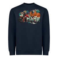 Navy Badass Mama motorcycle Heavyweight Sweatshirt - HowdyJamesFarm