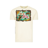 Vintage Arctic bees and lilies with leopard Vintage Tee - Artiststas