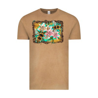 Vintage Camel bees and lilies with leopard Vintage Tee - Artiststas