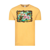 Vintage Mustard bees and lilies with leopard Vintage Tee - Artiststas