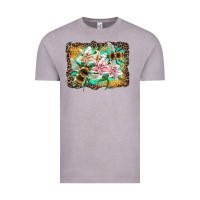 Vintage Zinc bees and lilies with leopard Vintage Tee - Artiststas