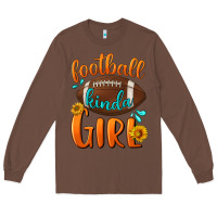 Chestnut Football kinda Girl Long Sleeve Tee - NancyCooperArtShop