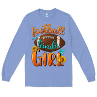 Colony Blue Football kinda Girl Long Sleeve Tee - NancyCooperArtShop
