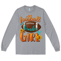 Heather Grey Football kinda Girl Long Sleeve Tee - NancyCooperArtShop