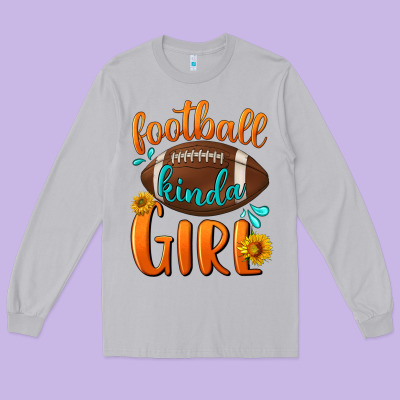 Football Kinda Girl Long Sleeve Tee Designed By Nancycooperartshop