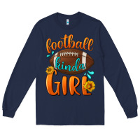 Navy Football kinda Girl Long Sleeve Tee - NancyCooperArtShop