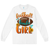 White Football kinda Girl Long Sleeve Tee - NancyCooperArtShop