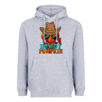 Heather Grey howdy pumpkin Heavyweight Hoodie - BundleAndBundleShop