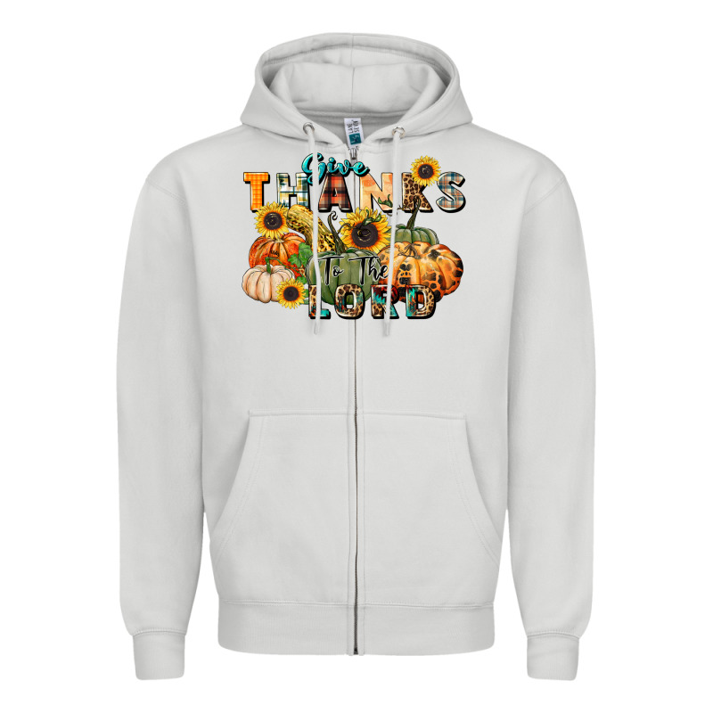 Give Thanks To The Lord Zipper Hoodie by FaDigitalArtStudio | Teevron