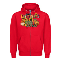 Red give thanks to the lord Zipper Hoodie - FaDigitalArtStudio