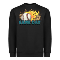Black game day baseball leopard flames fireball Heavyweight Sweatshirt - HowdyJamesFarm