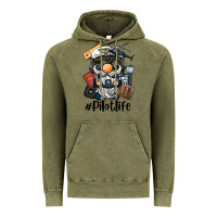 Vintage Olive pilot life gnome Vintage Hoodie - BarkalooDesign