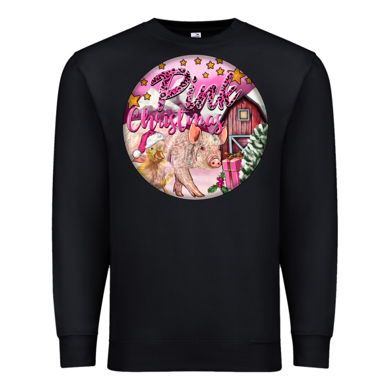 Pink Christmas Pig Premium Sweatshirt by FaDigitalArtStudio | Teevron