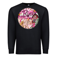 Black pink christmas pig Premium Sweatshirt - FaDigitalArtStudio