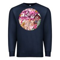 Navy pink christmas pig Premium Sweatshirt - FaDigitalArtStudio