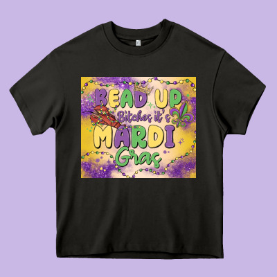 Bead Up Bitches It's Mardi Gras Heavy Core Tee Designed By Maliassmallbusiness