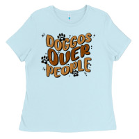 Baby Blue doggos over people Ladies Tee - MaliasSmallBusiness