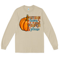 Mushroom Autumn leaves and pumpkin please Long Sleeve Tee - RanaPortraitStore