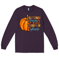 Plum Autumn leaves and pumpkin please Long Sleeve Tee - RanaPortraitStore