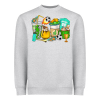 Heather Grey Football coffee cups Heavyweight Sweatshirt - HowdyJamesFarm