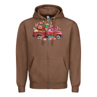 Western Valentines Day Truck Photography Love Side Zipper Hoodie | Teevron