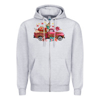 Heather Grey Western Valentines Day Truck Photography Love Side Zipper Hoodie - FaDigitalArtStudio